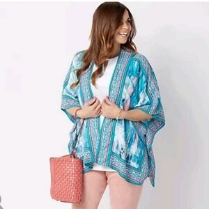 Anthropologie Tolani Modal Open Front Batwing Cardigan Size 3X Bohemian Artsy